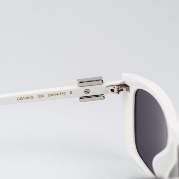 Gucci Women Sunglasses White Grey Cat Eye GG1681S 006 BRAND NEW main image 6